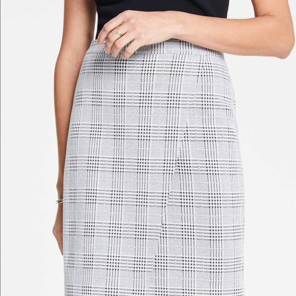 Ann Taylor plaid wrap knit pencil skirt